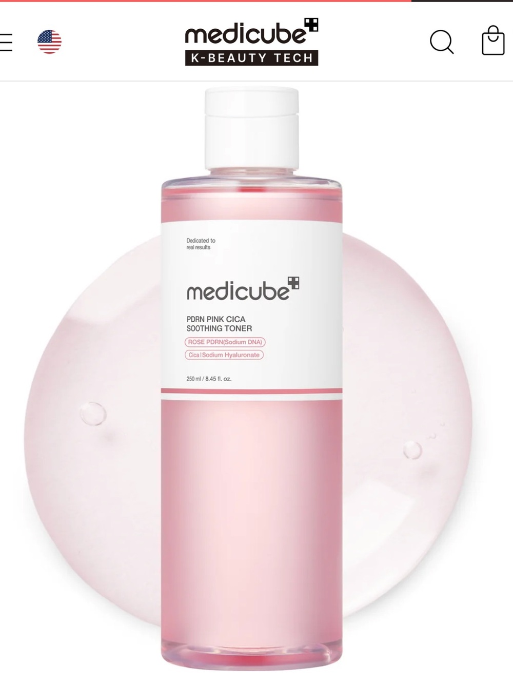 Medicube PDRN CICA Soothing Toner with PDRN, Niacinamide, Peptides For Uneven Sk